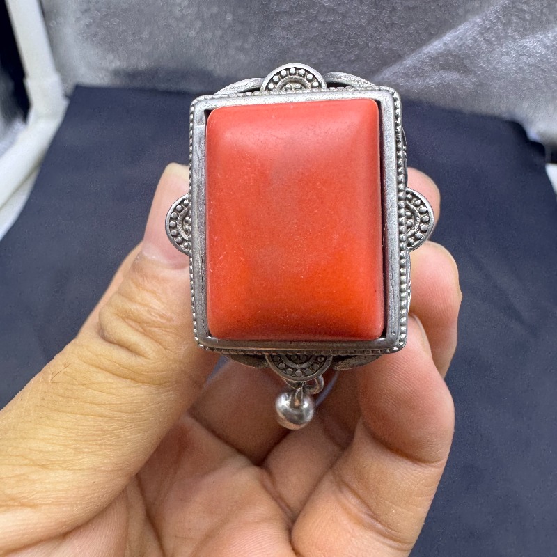 Vintage Collectible Bells - Antika Qing Gümüş Ayarlanabilir Yüzük Başparmak