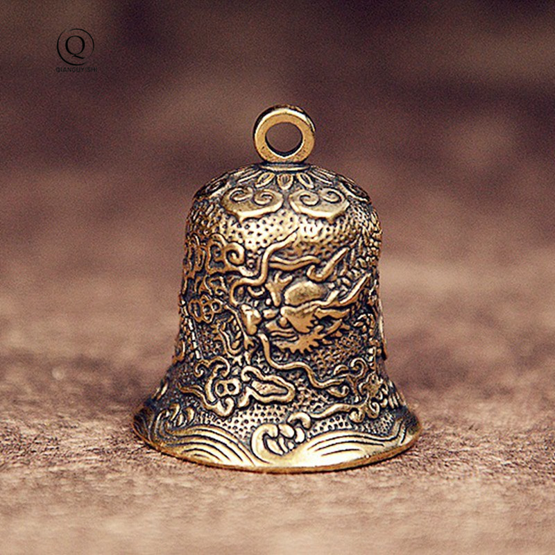 Vintage Collectible Bells - Vintage Pirinç Çan Oyma Ejderha Totem