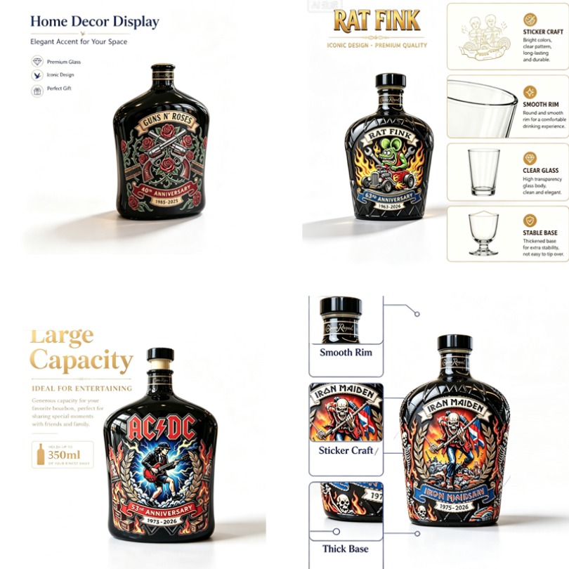 Vintage Collectible Bottles - Kaya Desenli Viski Sürahisi Vintage İçki