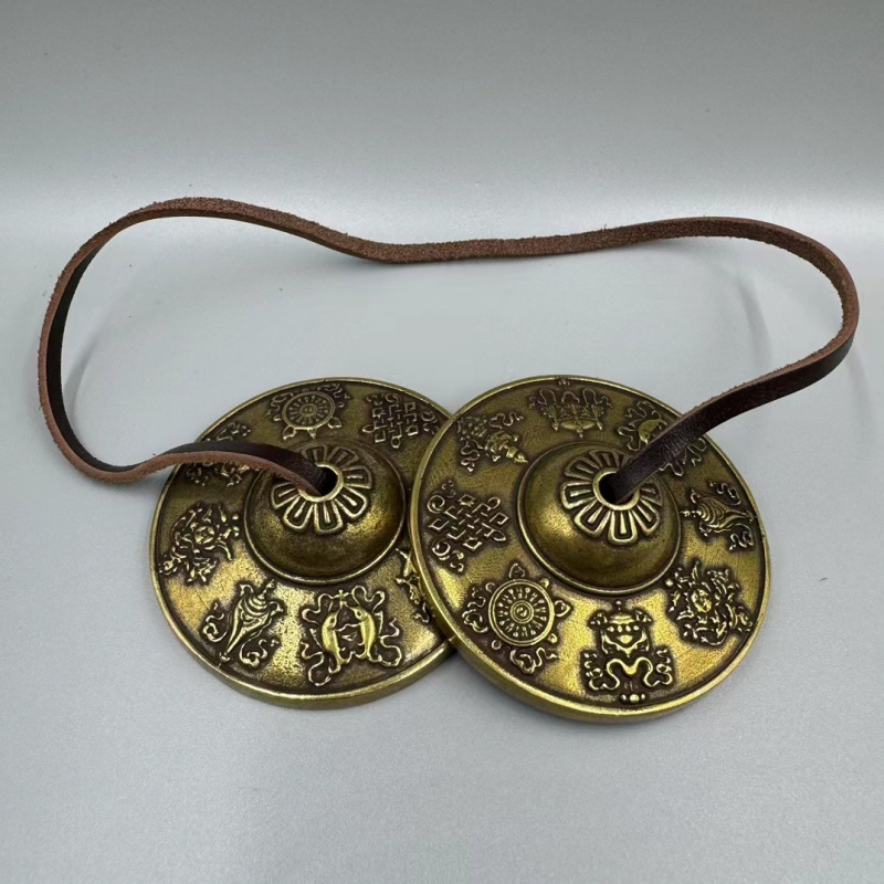 Vintage Collectible Bells - Pirinç Nibor, çift ejderha Tibet sekiz