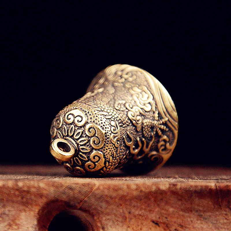 Vintage Collectible Bells - Vintage Pirinç Çan Oyma Ejderha Totem