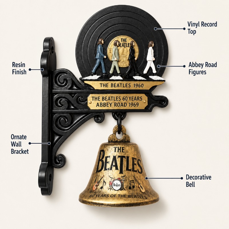 Vintage Collectible Bells - Beatles Abbey Road Duvar Asılı Çan