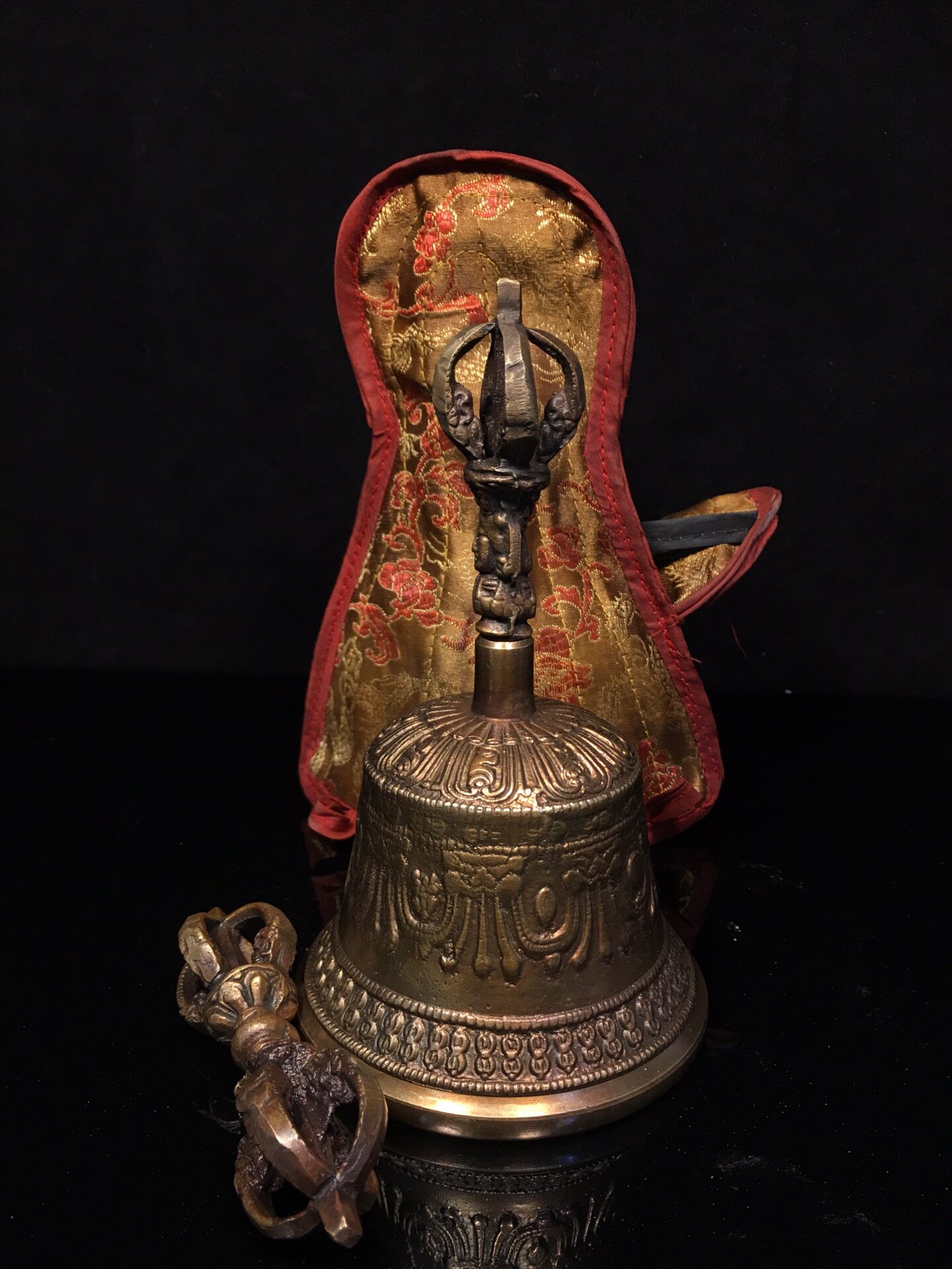 Vintage Collectible Bells - Vintage Saf Pirinç Vajra Çan ve