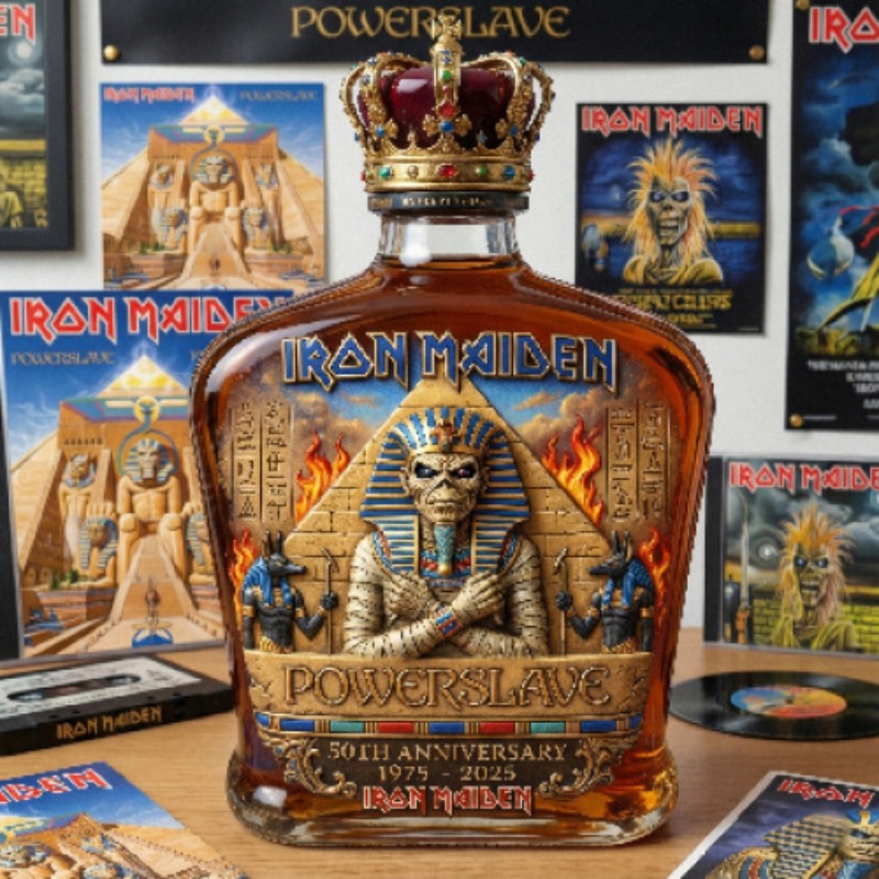 Vintage Collectible Bottles - Vintage Rock Temalı Mumya Heykeli Şişe,