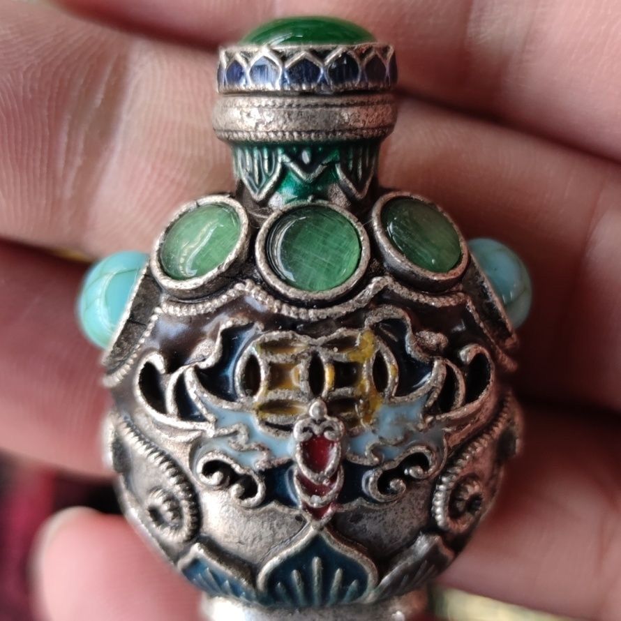 Vintage Emaye İşi Bronz Enfiye - Vintage Collectible Bottles incelemesi ve fiyatı