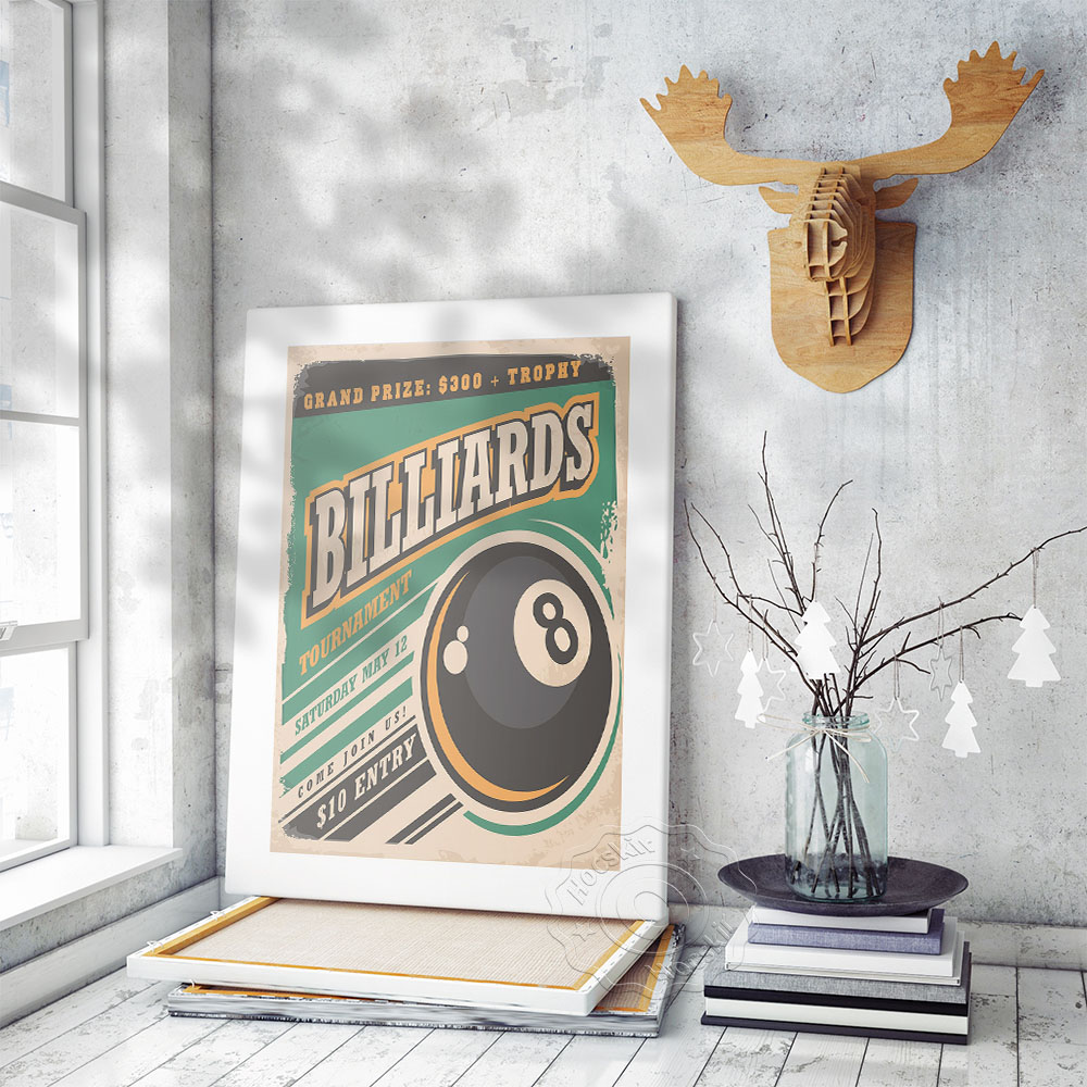 Bilardo Turnuvası Reklam Sanat - Vintage Collectible Posters incelemesi ve fiyatı