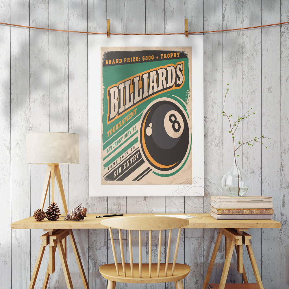 Bilardo Turnuvası Reklam Sanat - Vintage Collectible Posters incelemesi ve fiyatı
