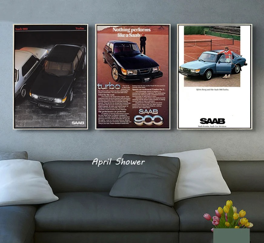 Klasik Vintage Saab 900 Turbo  - Vintage Collectible Posters incelemesi ve fiyatı