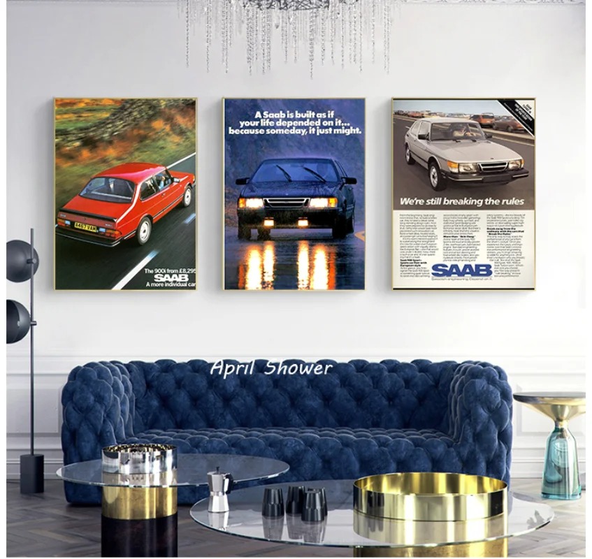 Klasik Vintage Saab 900 Turbo  - Vintage Collectible Posters incelemesi ve fiyatı